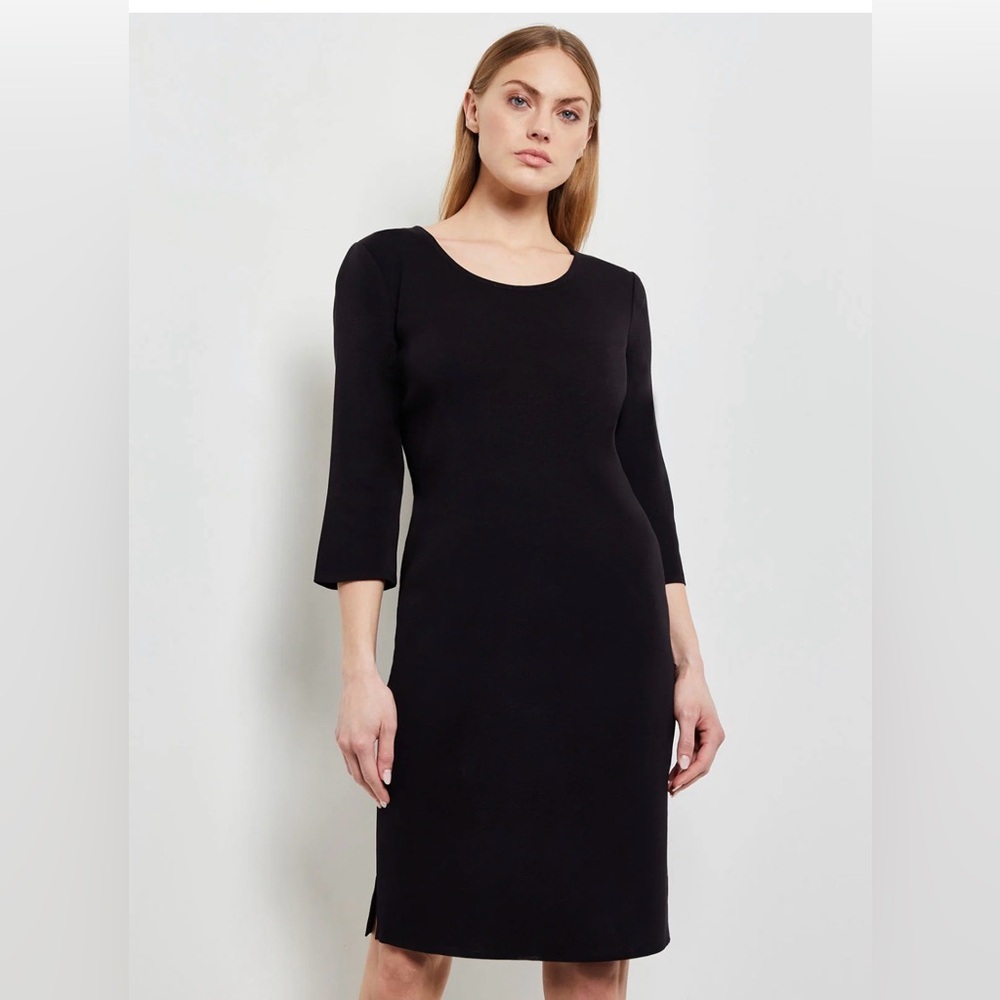 Misook Mylana Black Scoop Neck Sheath Dress